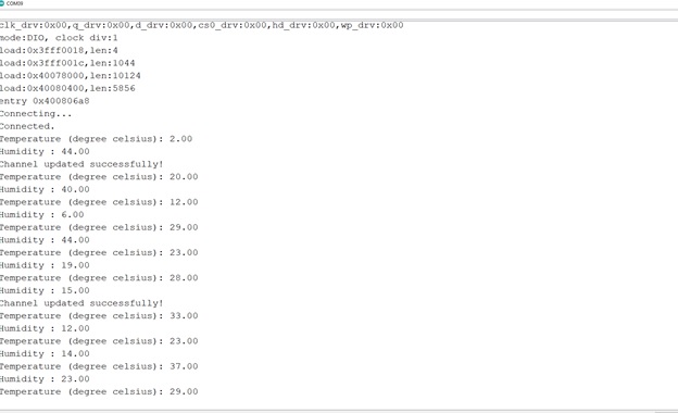 Thingspeak Arduino monitor output